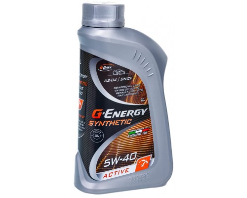МАСЛО МОТОРНОЕ G-ENERGY SYNTHETIC ACTIVE 5W-40 SN/CF A3/B4 СИНТЕТИЧЕСКОЕ 1 Л                        