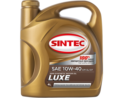 МАСЛО МОТОРНОЕ SINTEC LUXE 5000 SL/CF 10W/40 (П/СИНТ. 4 Л) 600232                                 