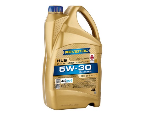 МАСЛО МОТОРНОЕ RAVENOL HLS 5W-30 SN/CF C3 СИНТЕТИЧЕСКОЕ 4 Л                                         