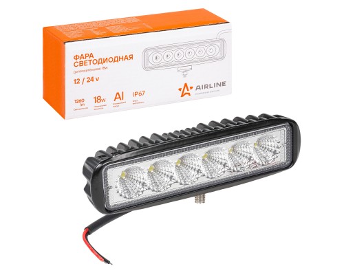 ФАРА СВЕТОДИОДНАЯ AIRLINE 6 LED 18W 12/24V ALED005                                                  