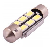 ЛАМПА ПОДСВЕТКИ СВЕТОДИОДНАЯ C5W 12V SKYWAY (12V 6 SMD С ЦОКОЛЕМ 1-КОНТ БЕЛАЯ)                    