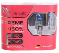 ЛАМПА ГАЛОГЕННАЯ H1 12V 55W CLEARLIGHT X-TREME VISION +150% 2ШТ.                                  