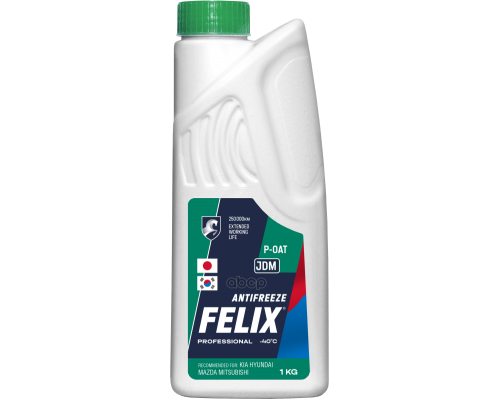 АНТИФРИЗ FELIX JDM G12++ -40 С ЗЕЛЕНЫЙ 1 КГ                                                         
