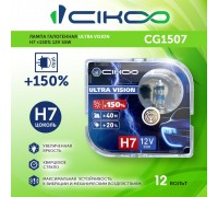 ЛАМПА ГАЛОГЕННАЯ H7 12V 55W CIKOO ULTRA VISION +150% 2ШТ.                                           
