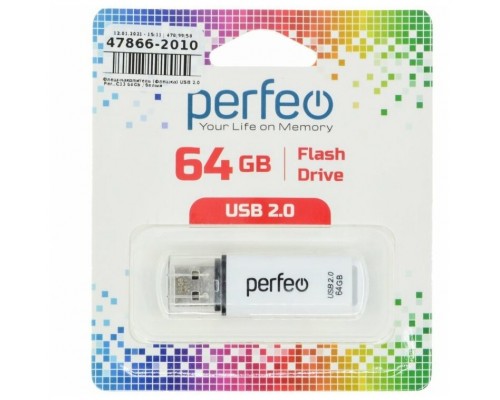 ФЛЕШ КАРТА USB 64GB PERFEO WHITE                                                                    