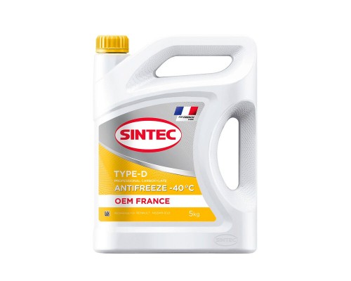 АНТИФРИЗ SINTEC OEM FRANCE TYPE-D ЖЕЛТЫЙ -40 5KG                                                    