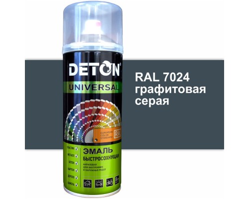 КРАСКА DETON СЕРЫЙ ГРАФИТ RAL7024 520МЛ (АЭР.)                                                      