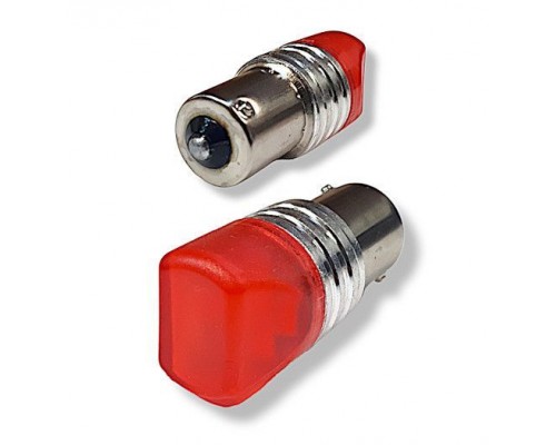 ЛАМПА СВЕТОДИОДИОДНАЯ 12V 21W 3SMD RED МЕТАЛ.ЦОКОЛЬ (ПОВОРОТ) (2 ШТ)                                