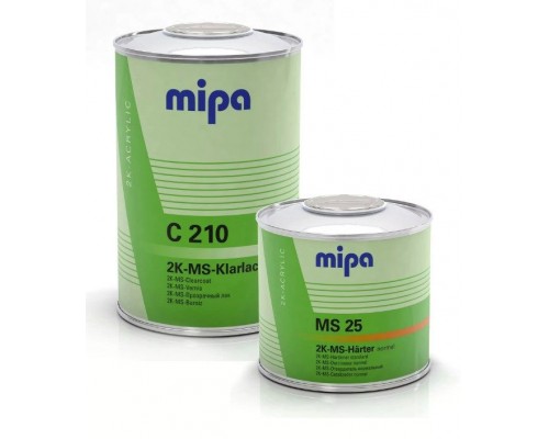 ЛАК MIPA C 210 2K-MS-KLARLACK ДВУХКОМП. 1000 МЛ С ОТВЕРДИТЕЛЕМ 500 МЛ                               