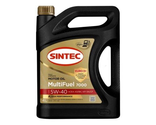 МАСЛО МОТОРНОЕ SINTEC MULTI FUEL 7000 5W/40 A3/B4 4Л (СИНТ.)                                      