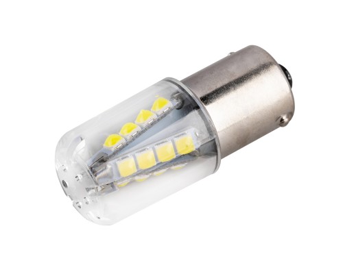 ЛАМПА ПОДСВЕТКИ СВЕТОД. S25 P21W 12-24V SKYWAY (16 SMD ДИОДА 1-КОНТ БЕЛАЯ 2ШТ)                    