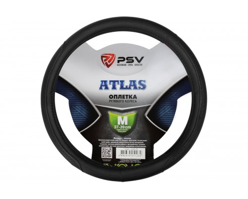 ОПЛЕТКА НА РУЛЬ M PSV ATLAS ЭКО-КОЖА, ЧЕРНАЯ                                                      