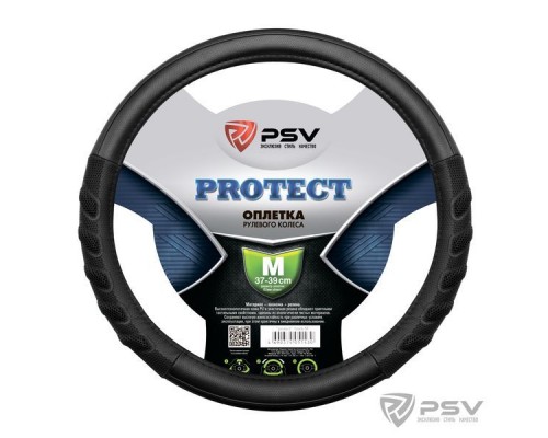 ОПЛЕТКА НА РУЛЬ M PSV PROTECT ЭКО-КОЖА, ЧЕРНЫЙ                                                    